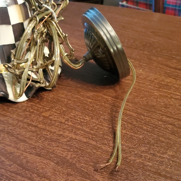 MacKenzie-Childs Black and White Checkered Pendant Light - Picture 6 of 9